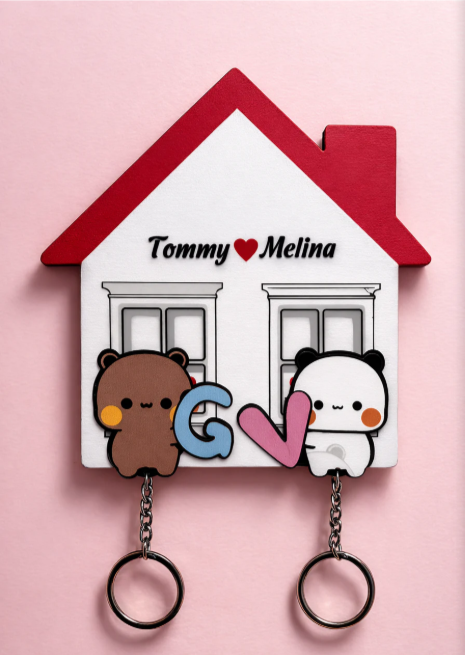 Personalized Dudu Bubu Handmade Keychain Holder