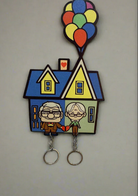 Carl and Ellie Handmade Up Keychain Holder